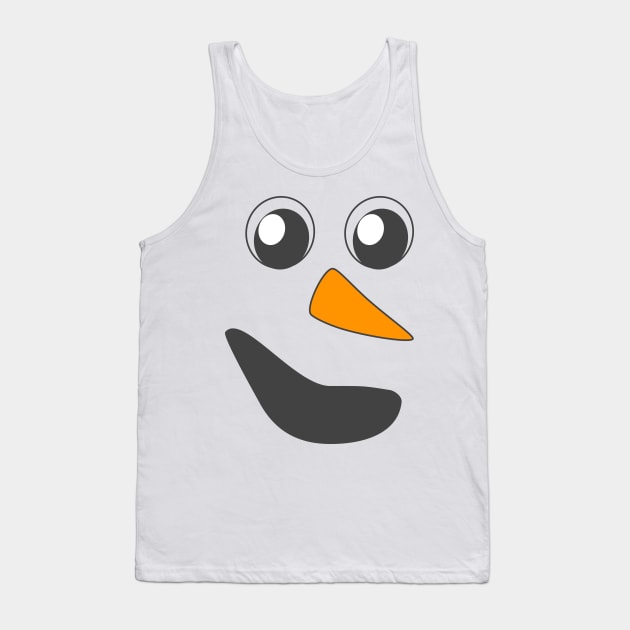 Cute ugly Christmas Snowman Face Tank Top by rayraynoire